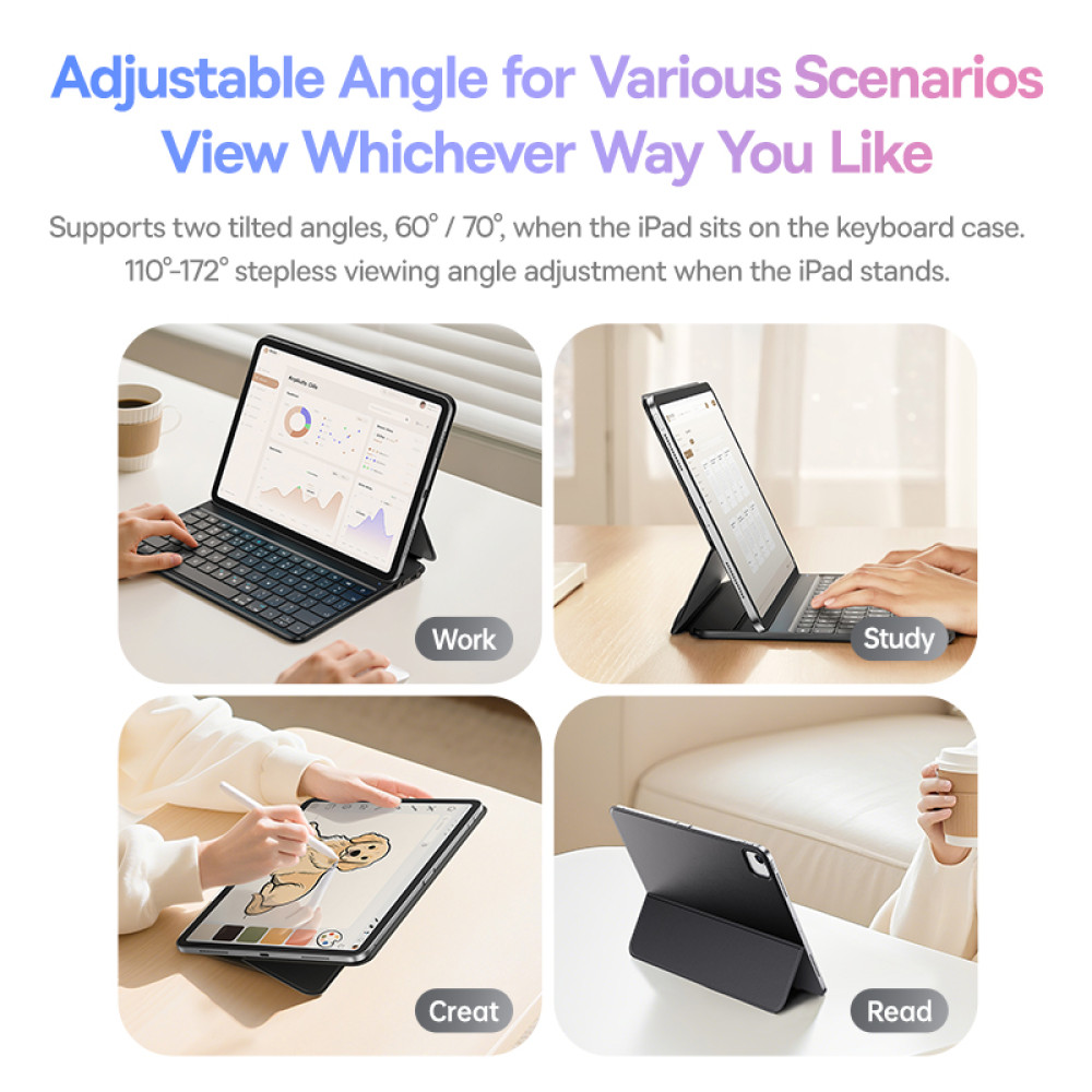 Чохол-Книга з клавіатурою Baseus Brilliance KA3 Detachable Keyboard Case for iPad Pro 11inch-Air 4-Air 5 10.9inch-iPad Air 6-Air 7 11inch (B0004D02)