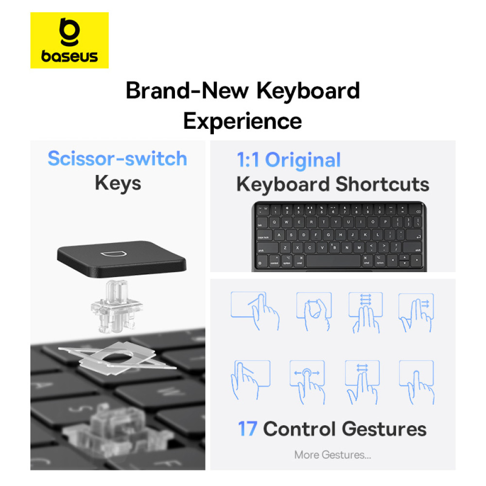 Чохол-Книга з клавіатурою Baseus Brilliance Series 2 Original Keyboard Case for iPad Pro 11inch-iPad Air4-Air5-Air6 10.9inch (P40165002113-00)