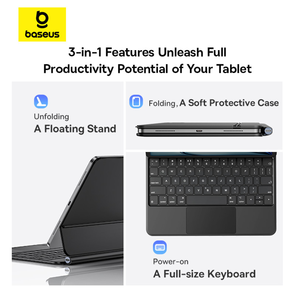 Чохол-Книга з клавіатурою Baseus Brilliance Series 2 Original Keyboard Case for iPad Pro 11inch-iPad Air4-Air5-Air6 10.9inch (P40165002113-00)