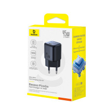Мережевий зарядний пристрій Baseus PicoGo GaN PD45W (P10176800123-00)