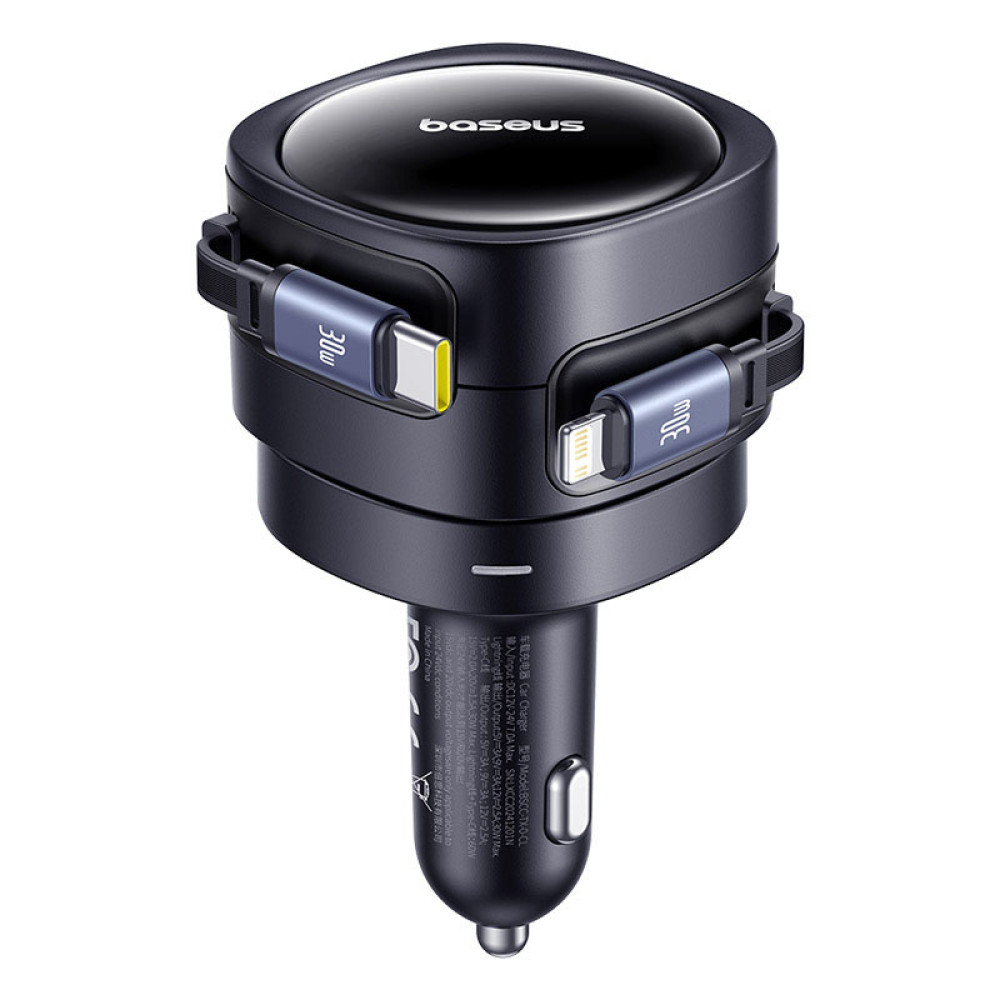 Автомобільний зарядний пристрій Baseus Enjoyment Max 60W (with cable Type-C+Lightning) (C00035507121-00)