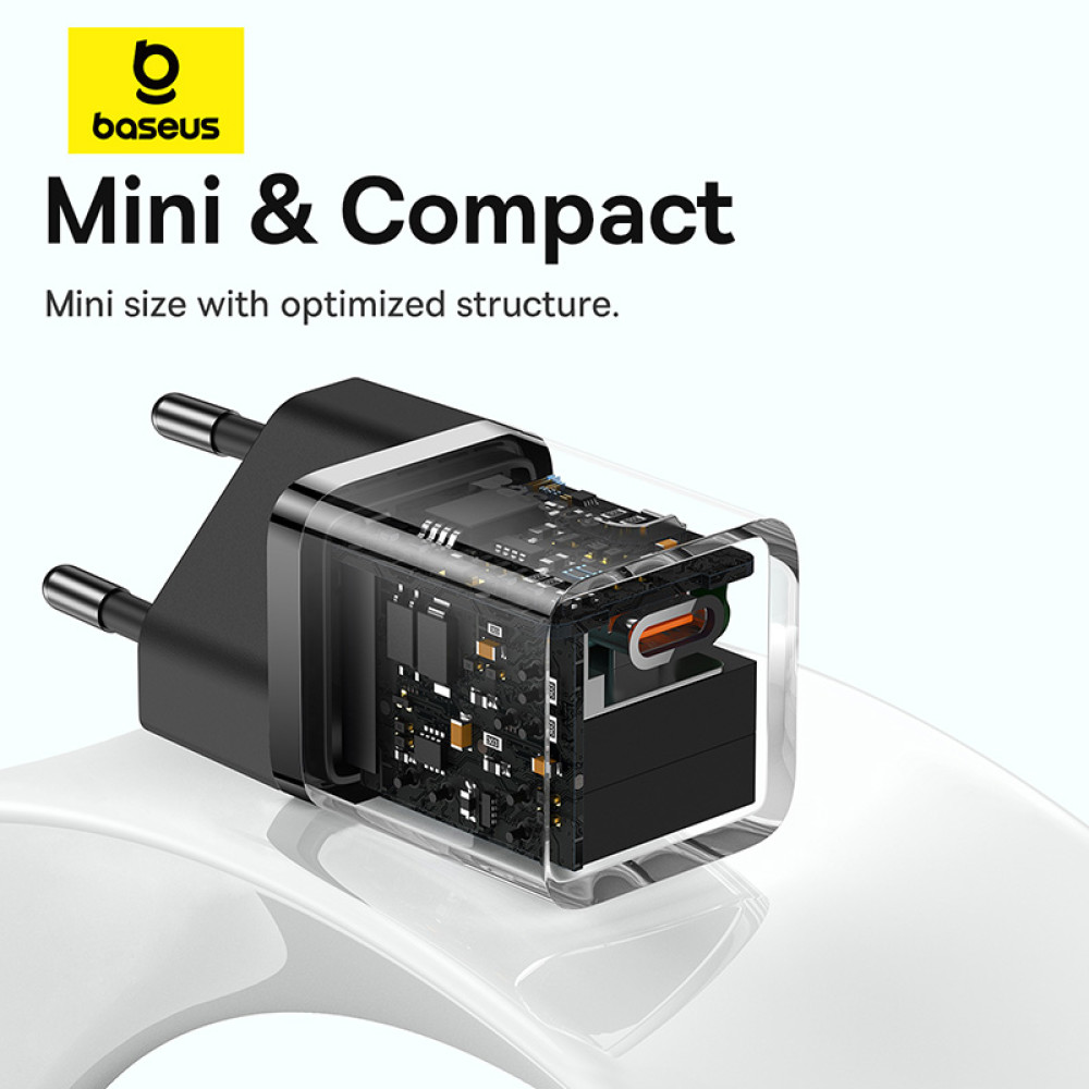 Мережевий зарядний пристрій Baseus GaN5 Mini PD30W Type-C to Type-C (P10110902113-00)
