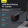Мережевий подовжувач Baseus GaN3 Pro Desktop PD100W+60W 1m (CCGP000101)