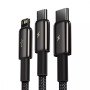Data Cable Baseus Tungsten Gold 3-in-1 Micro+Lightning+Type-C 3.5A 1.5m