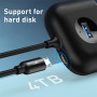 USB HUB Baseus Square round 4in1 (USB to USB3.0+USB2.0*3) 1m (CAHUB-AY01)