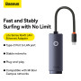 Перехідник Baseus Lite Series Type-C to RJ45 LAN Port 1000Mbps Aluminum Alloy (WKQX000313)