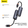 Перехідник Baseus Lite Series Type-C to RJ45 LAN Port 1000Mbps Aluminum Alloy (WKQX000313)