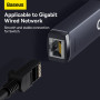 Перехідник Baseus Lite Series Type-C to RJ45 LAN Port 1000Mbps Aluminum Alloy (WKQX000313)