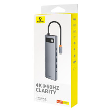 USB-C HUB Baseus Metal Gleam Series 11-Port（Type-C to HDMI+VGA+USB3.0*3+USB2.0+Type-C+RJ45+SD,TF+3.5mm) (B00030709811-00)