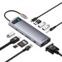 USB-C HUB Baseus Metal Gleam Series 11-Port (Type-C to HDMI+VGA+USB3.0*3+USB2.0+Type-C+RJ45+SD,TF+3.5mm) (B00030709811-00)