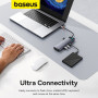 USB-C HUB Baseus Metal Gleam Series 11-Port (Type-C to HDMI+VGA+USB3.0*3+USB2.0+Type-C+RJ45+SD,TF+3.5mm) (B00030709811-00)