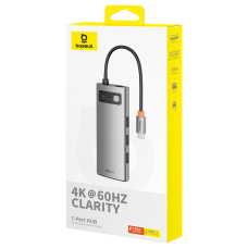 USB-C HUB Baseus Metal Gleam Series 7-Port（Type-C to HDMI+USB3.0*3+PD+SD,TF) (B00030708811-00)