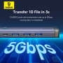 USB-C HUB Baseus UltraJoy Series 4-Port HUB AIR (USB+Type-C to USB3.0*3+RJ45+Type-C) (B0005280B811-14)