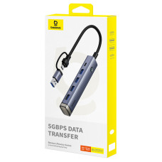 USB HUB Baseus UltraJoy Series 4-Port AIR (USB+Type-C to USB3.0*4+Type-C) (B0005280B811-13)
