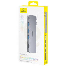 USB-C HUB Baseus UltraJoy Series 6-Port (Type-C*2 to Type-C+USB3.0*3+SD,TF) (B00052802811-03)