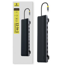 USB-C HUB Baseus EliteJoy EH3 12in1 (Type-C to 2*HDMI+DP+3*Type-C+3*USB+SD-TF+RJ45) з підставкою (B0114200)