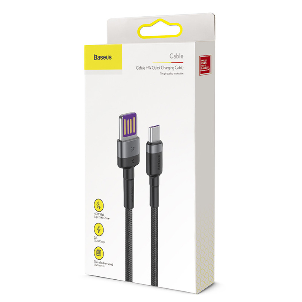 Data Cable Baseus Cafule HW Type-C 40W 1m (CATKLF-PG1)