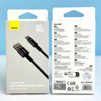 Data Cable Baseus Tungsten Gold Type-C 100W 2m (CAWJ000101)