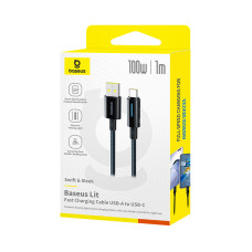 Data Cable Baseus Lit Button-Control Type-C 100W 1m (P10379002121-00)