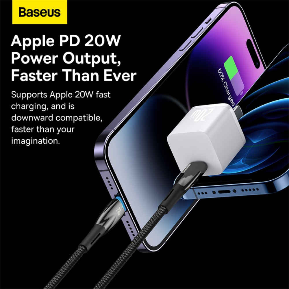 Data Cable Baseus Glimmer Series Type-C to Lightning 20W 1m (CADH000001,CADH000002,CADH000003)