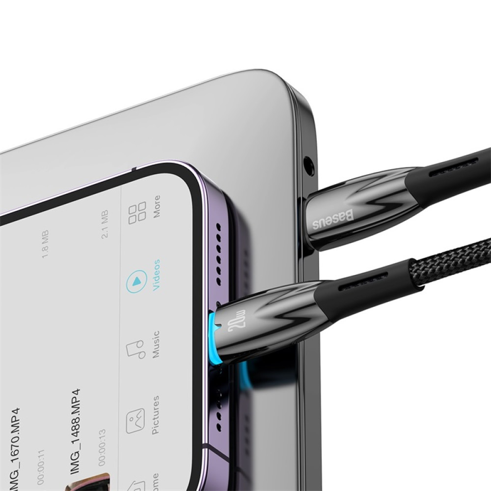 Data Cable Baseus Glimmer Series Type-C to Lightning 20W 1m (CADH000001,CADH000002,CADH000003)