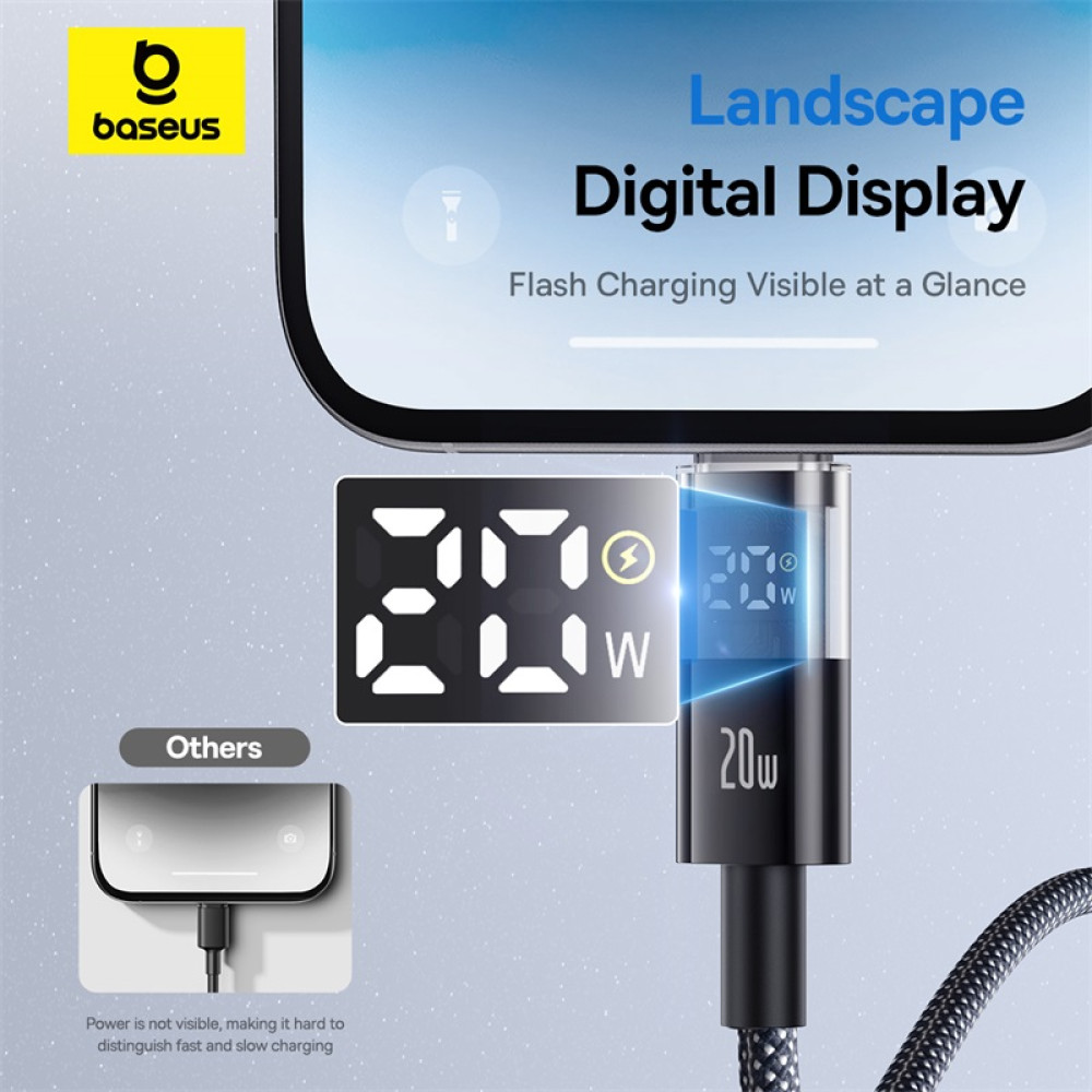 Data Cable Baseus Display 2 Type-C to Lightning 20W 2m (P10382703121-01)
