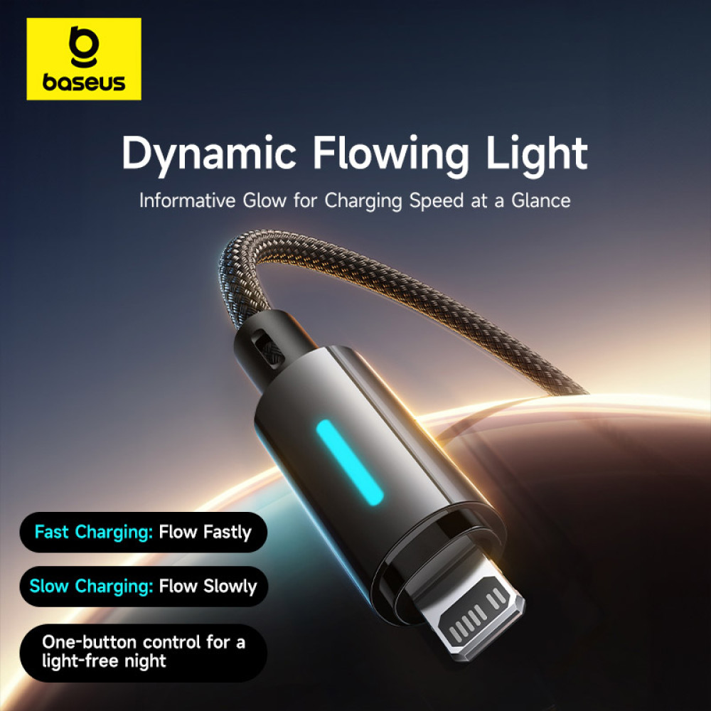Data Cable Baseus Lit Button-Control Type-C to Lightning 20W 2m (P10379001121-01)