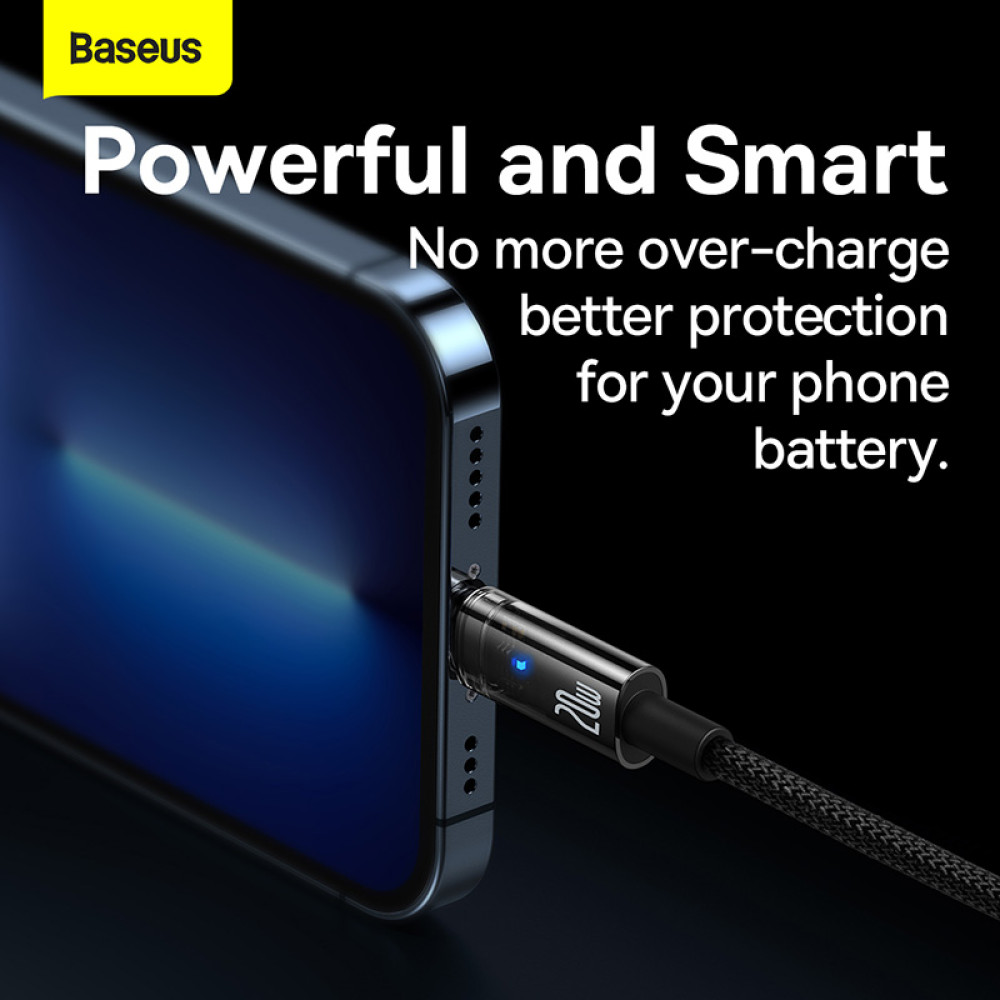 Data Cable Baseus Explorer Series Auto Power-Off Type-C to Lightning 20W 1m (CATS000001)
