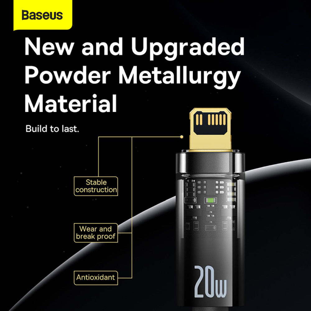 Data Cable Baseus Explorer Series Auto Power-Off Type-C to Lightning 20W 1m (CATS000001)