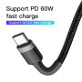 Data Cable Baseus Cafule flash Type-C to Type-C 60W 1m (CATKLF-GG1, CATKLF-G91)