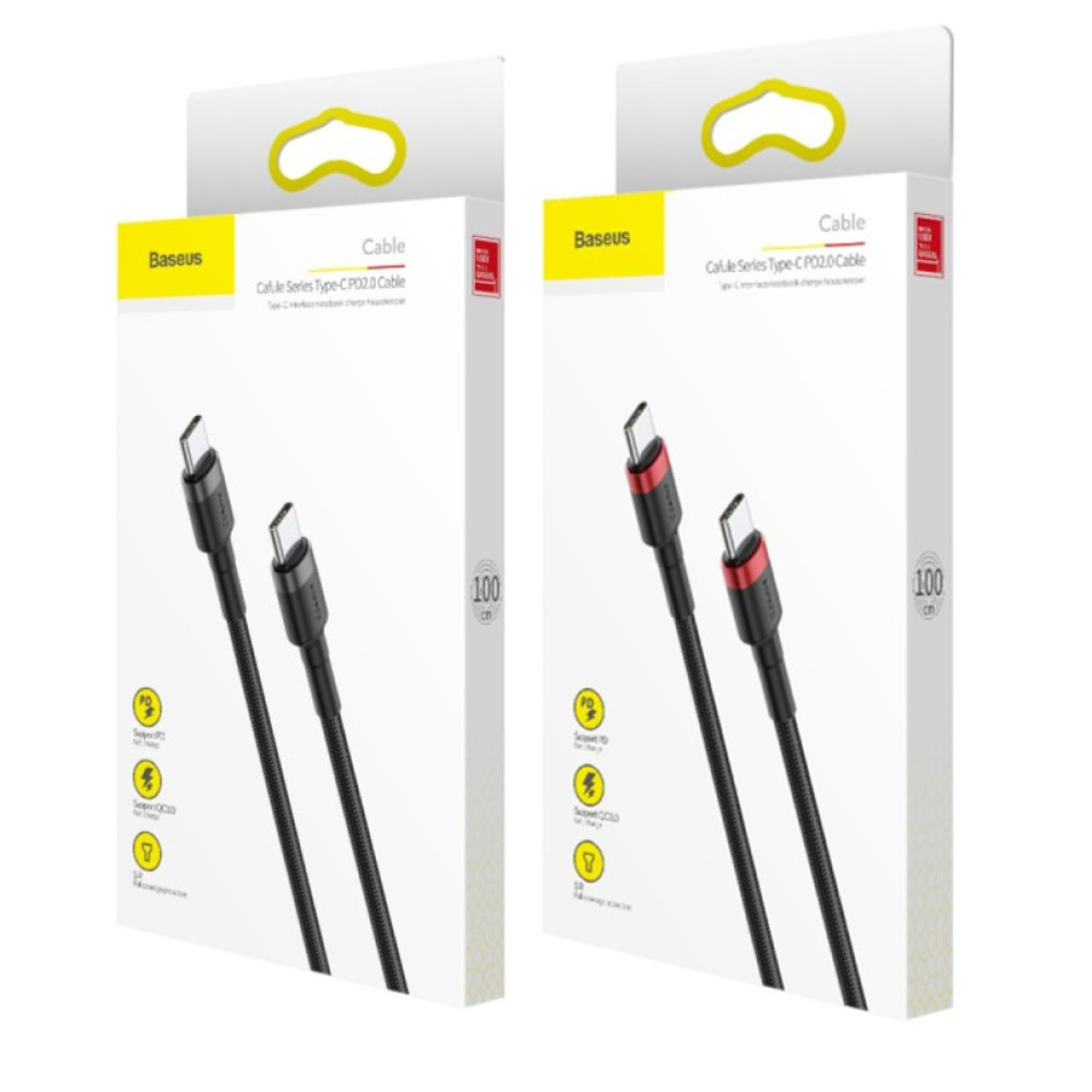 Data Cable Baseus Cafule flash Type-C to Type-C 60W 1m (CATKLF-GG1, CATKLF-G91)
