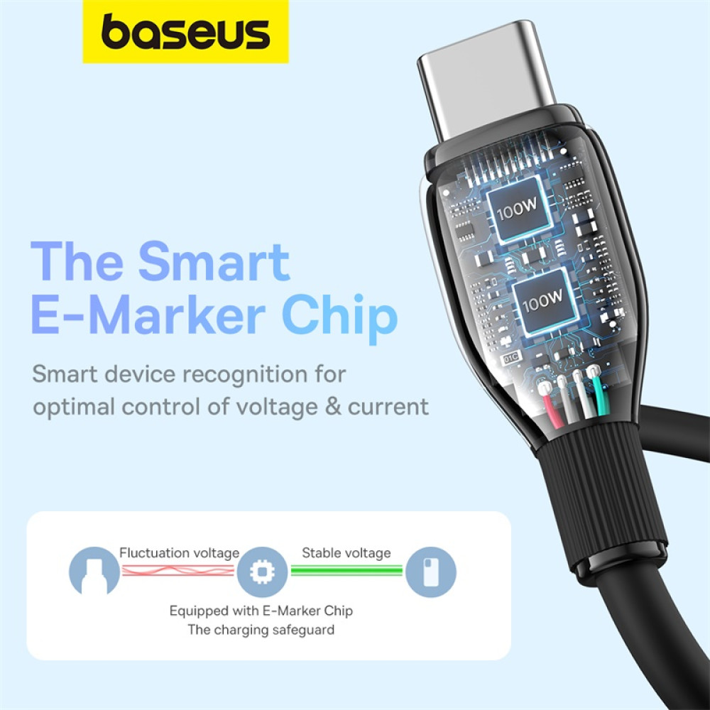 Data Cable Baseus Pudding Series Type-C to Type-C 100W 2m (P10355702221-01)