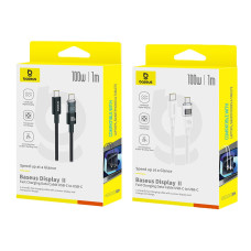 Data Cable Baseus Display 2 Type-C to Type-C 100W 1m (P10382702121-00)