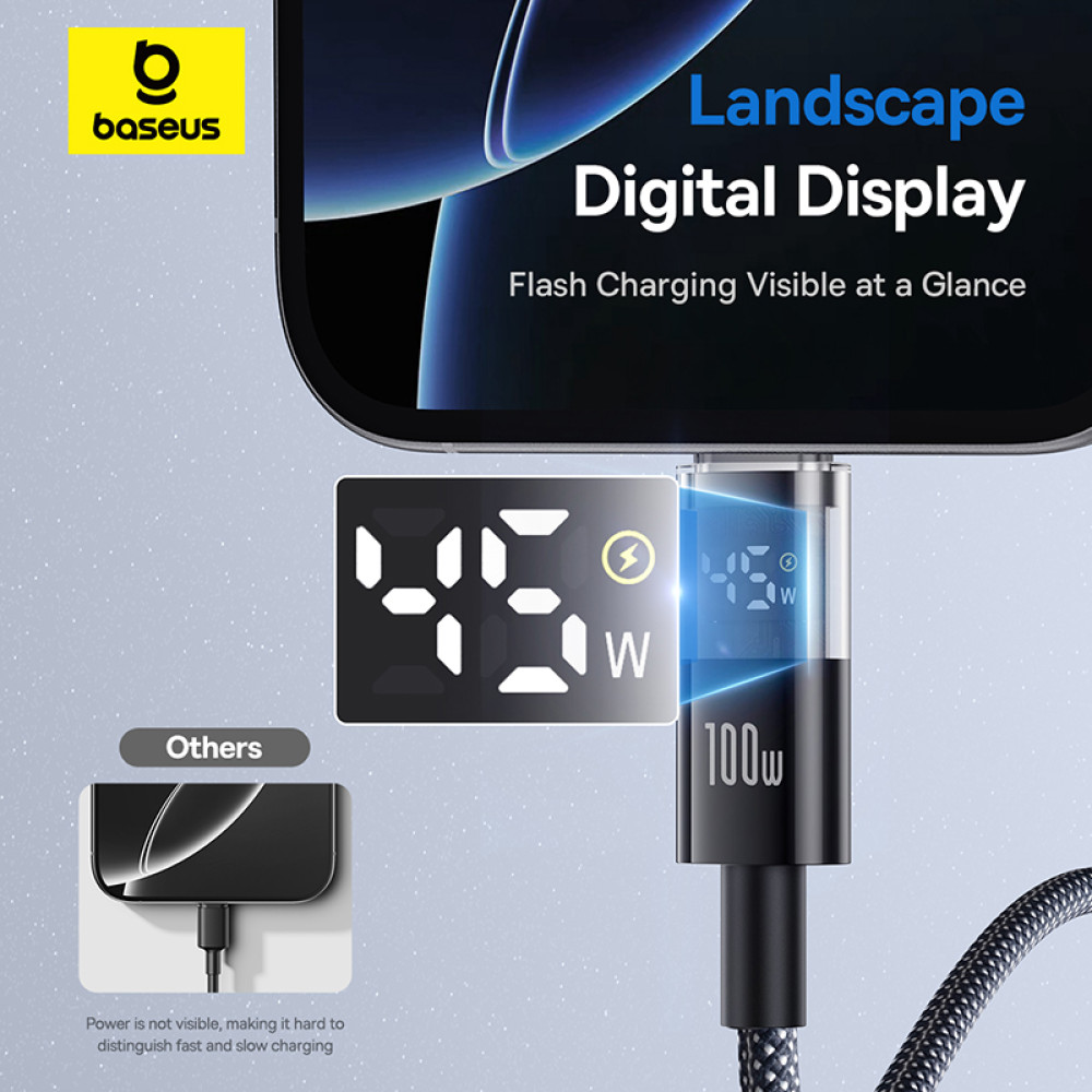 Data Cable Baseus Display 2 Type-C to Type-C 100W 2m (P10382702211-01)