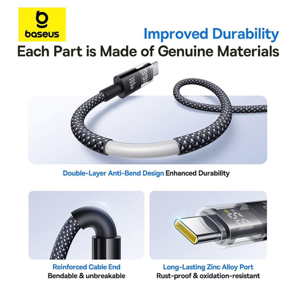 Data Cable Baseus Display 2 Type-C to Type-C 100W 2m (P10382702211-01)