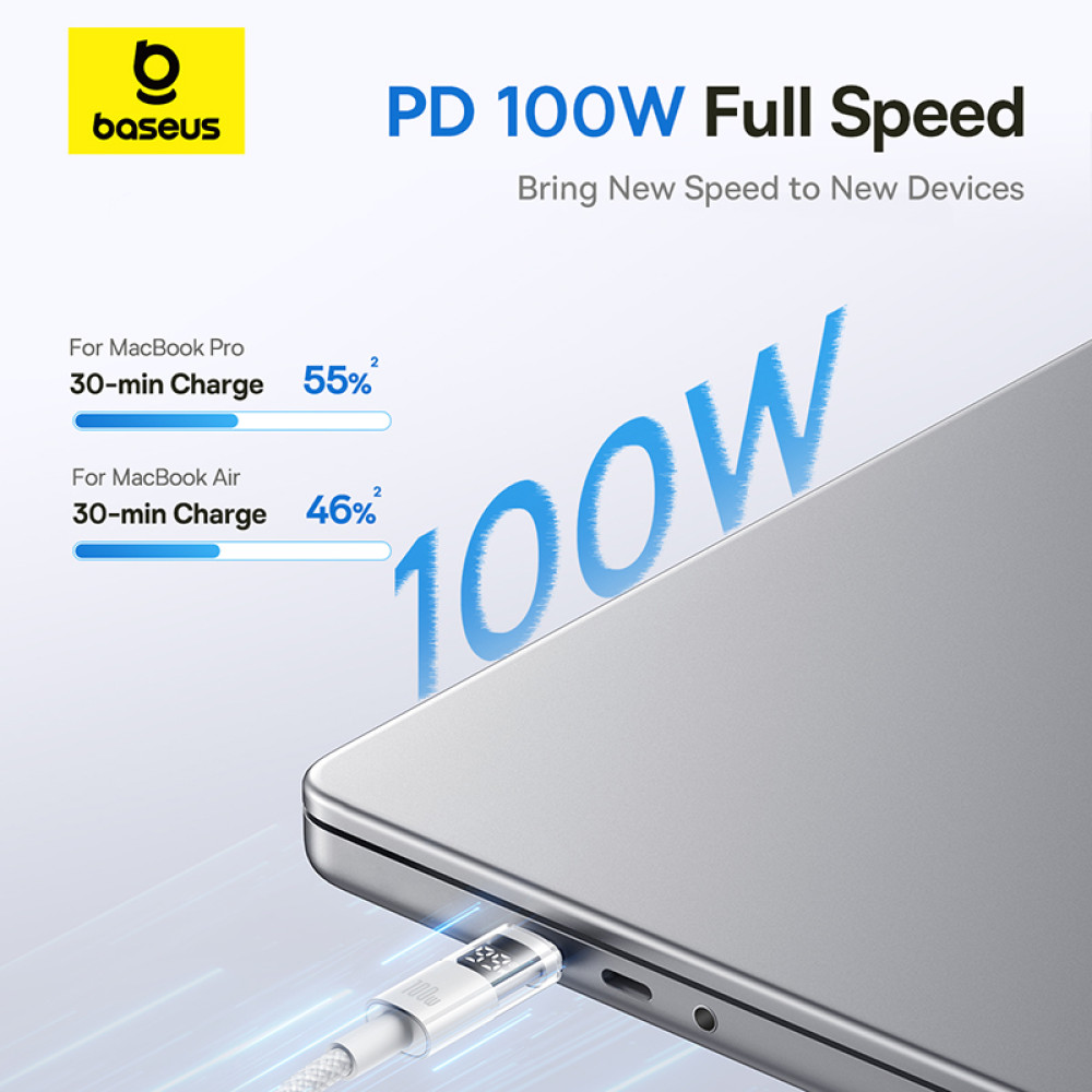 Data Cable Baseus Display 2 Type-C to Type-C 100W 2m (P10382702211-01)