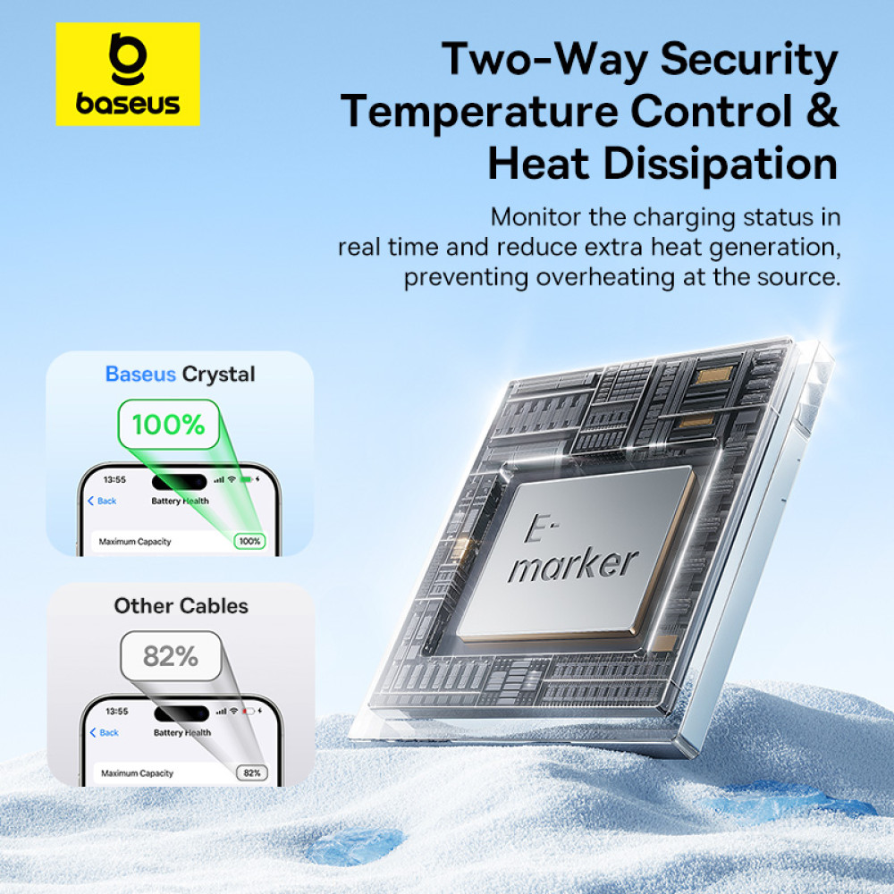 Data Cable Baseus Crystal Type-C to Type-C 100W 2m (P10383100211-01)