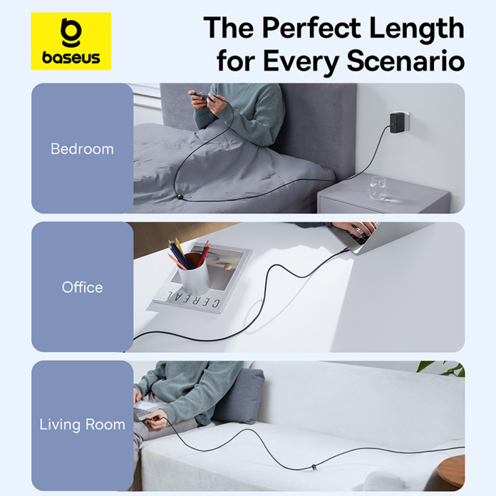 Data Cable Baseus Cafule Type-C to Type-C 100W 2m (Набір 2шт) (P10318306003-01)