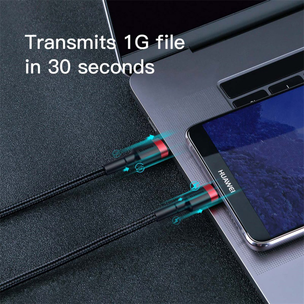 Data Cable Baseus Cafule Fash Charging Type-C to Type-C 2m PD2.0 60W (CATKLF-H91)