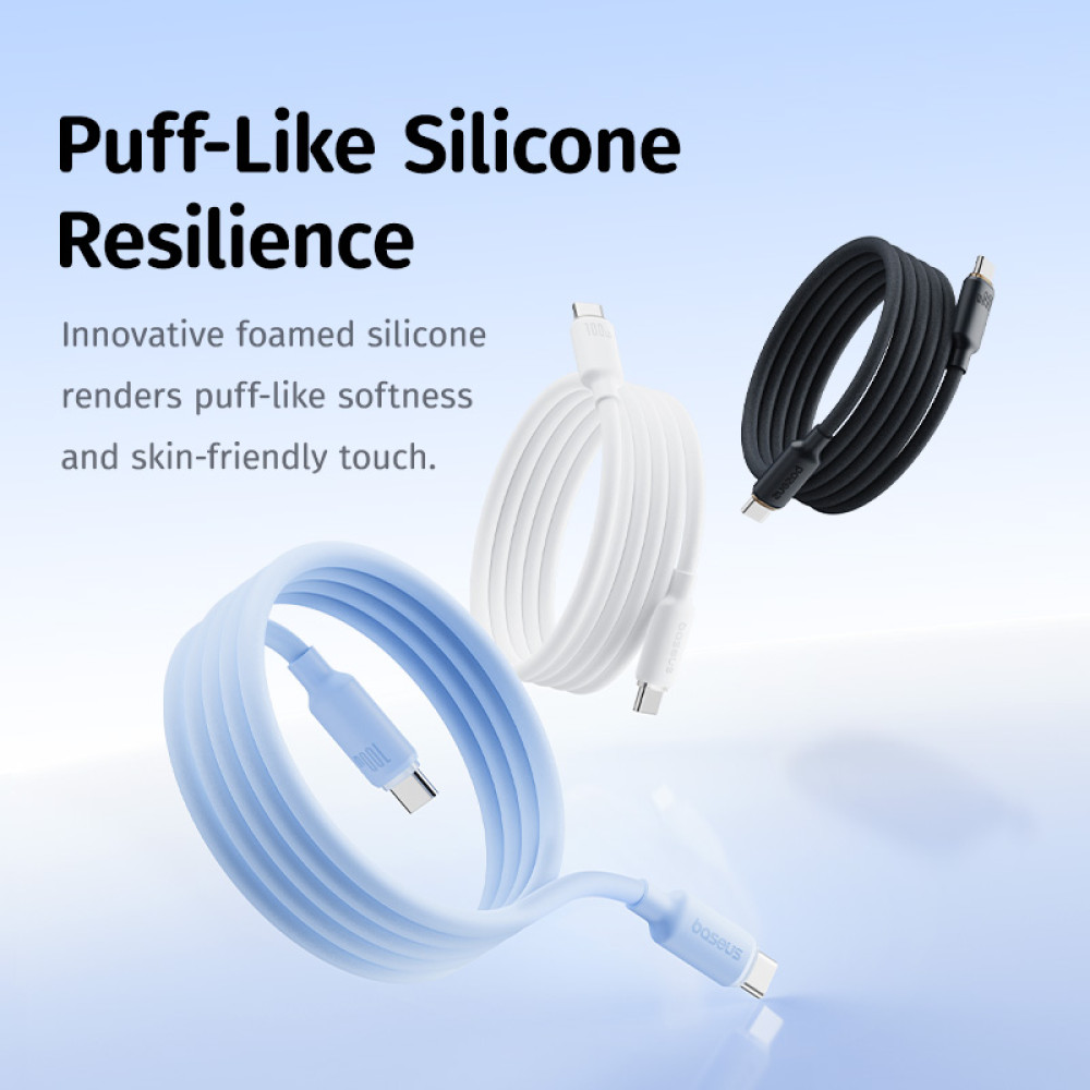 Data Cable Baseus Foamed Silicone Pro Magnetic Type-C to Type-C 100W 1m (E0426D00)