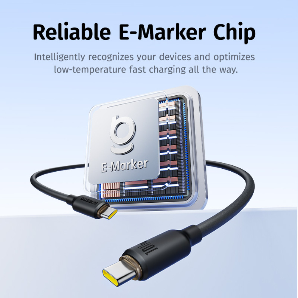 Data Cable Baseus Foamed Silicone Pro Magnetic Type-C to Type-C 100W 1m (E0426D00)