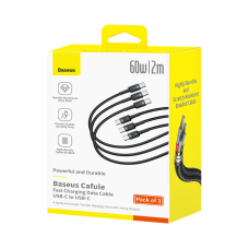 Data Cable Baseus Cafule Type-C to Type-C 60W 2m (3шт) (E0418501)