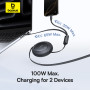 Data Cable Baseus Free2Pull Mini Retractable Type-C to Type-C+Type-C 100W 1.2m (E0415504)