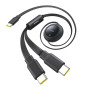 Data Cable Baseus Free2Pull Mini Retractable Type-C to Type-C+Type-C 100W 1.2m (E0415504)