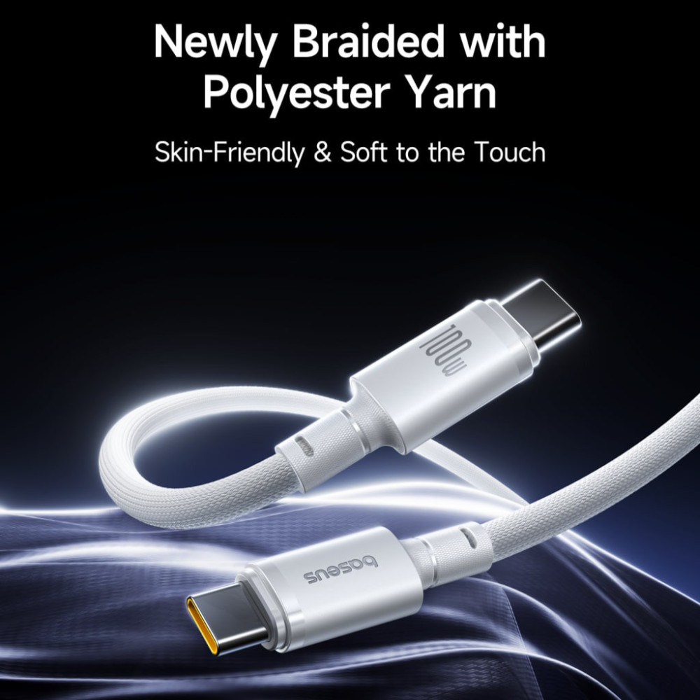 Data Cable Baseus New Braided Type-C to Type-C 100W 1m (E0426W00, E0426V01)