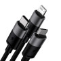 Data Cable Baseus StarSpeed 3-in-1 Micro+Lightning+Type-C 3.5A 1.2m, CAXS000001