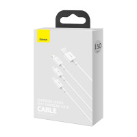 Data Cable Baseus Superior Series 3in1 Micro+Lightning+Type-C 3.5A 1m (P10320105221-00)