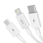 Data Cable Baseus Superior Series 3in1 Micro+Lightning+Type-C 3.5A 1m (P10320105221-00)