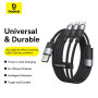 Data Cable Baseus StarSpeed 3in1 Micro+Lightning+Type-C 100W 1.5m (P10319900211-00)