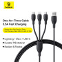 Data Cable Baseus Ultra-Fast 3in1 Micro+Lightning+Type-C 3.5A 1.3m (P10376303121-00)